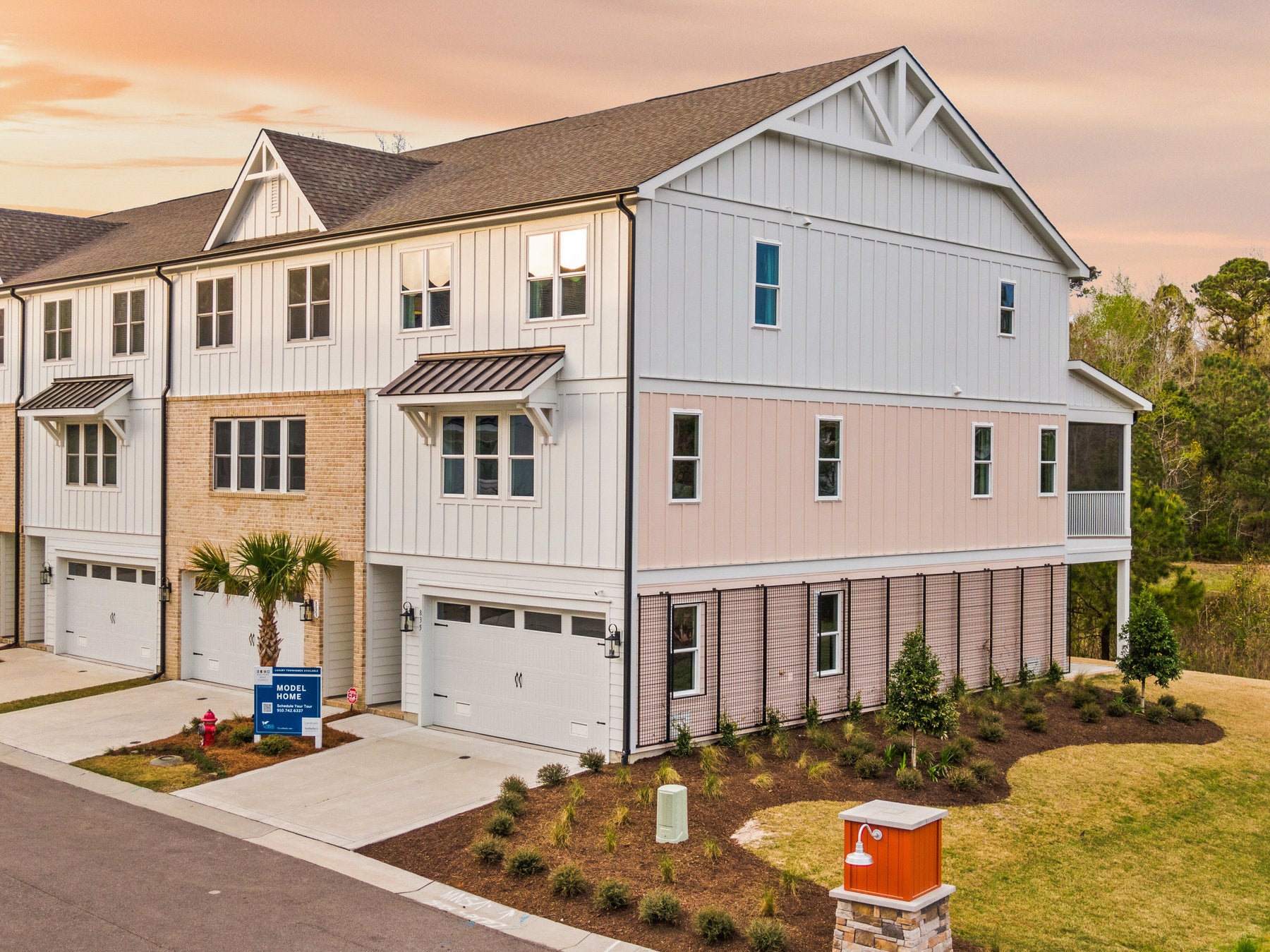 Coastal homes in the Anchors Bend community, Wilmington NC