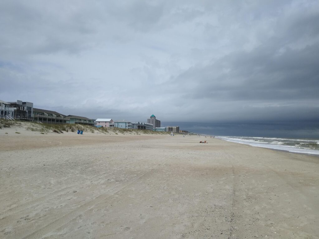 Aerial view of Carolina Beach North Carolina coastline