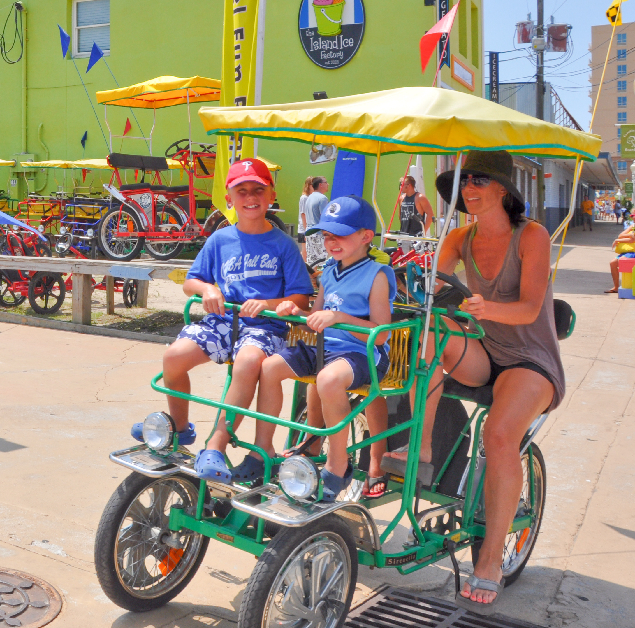 Carolina Beach Boardwalk biking path on Pleasure Island NC