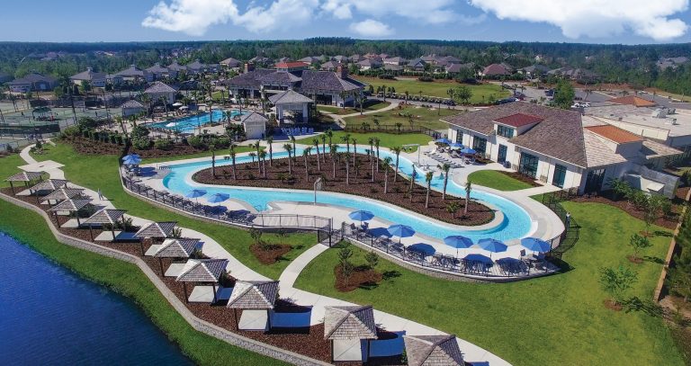 Scenic lake and nature views in Compass Pointe near Leland North Carolina
