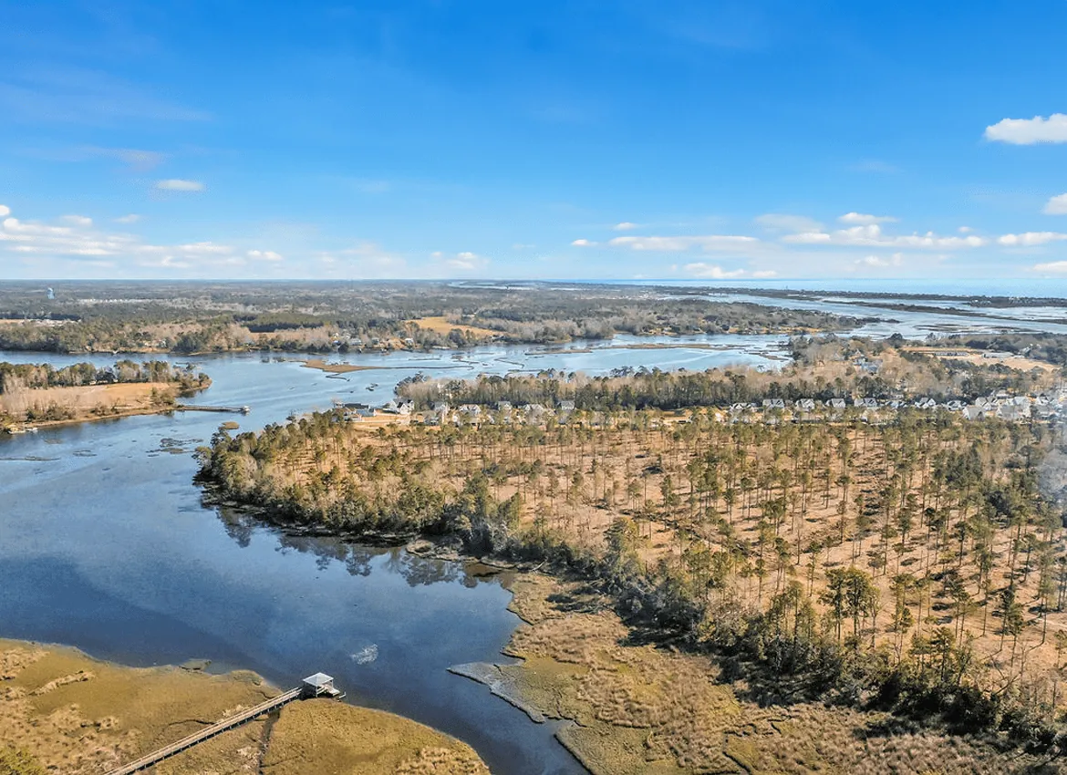 Aerial view of the Halcyon community in southern New Hanover County NC