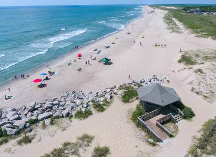 Kure Beach fishing pier at sunset on Pleasure Island North Carolina