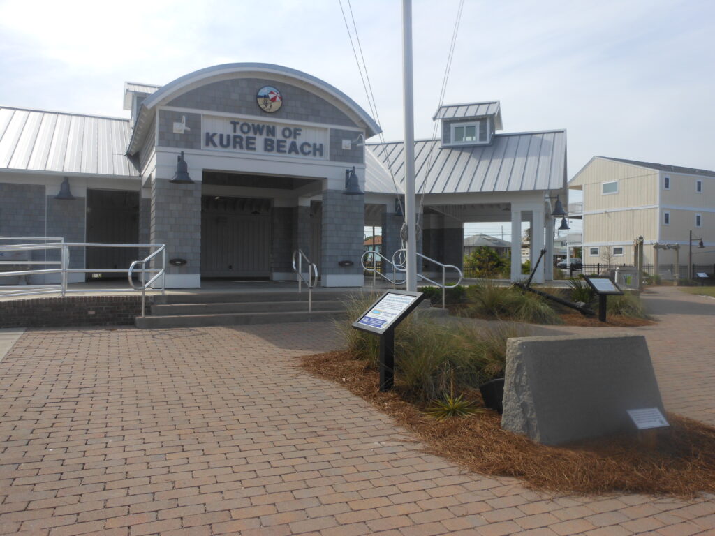Kure Beach shoreline in New Hanover County North Carolina