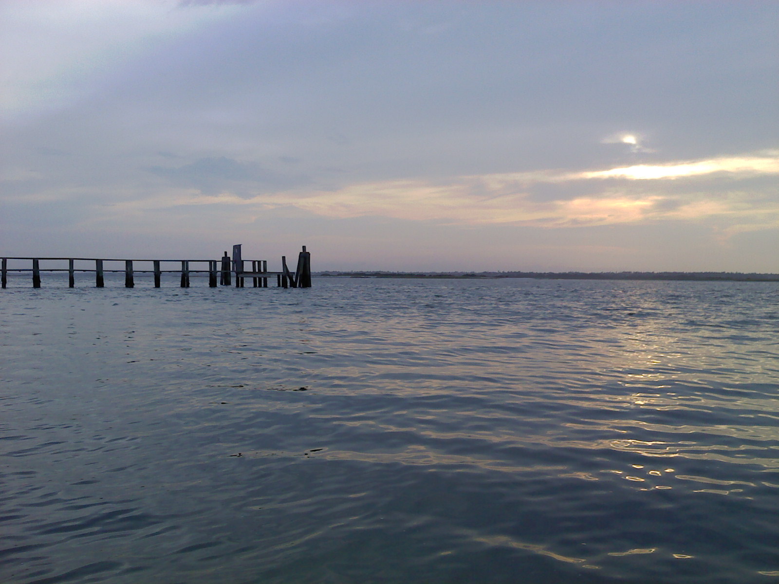 Topsail Island sound side view of the Intracoastal Waterway in North Carolina