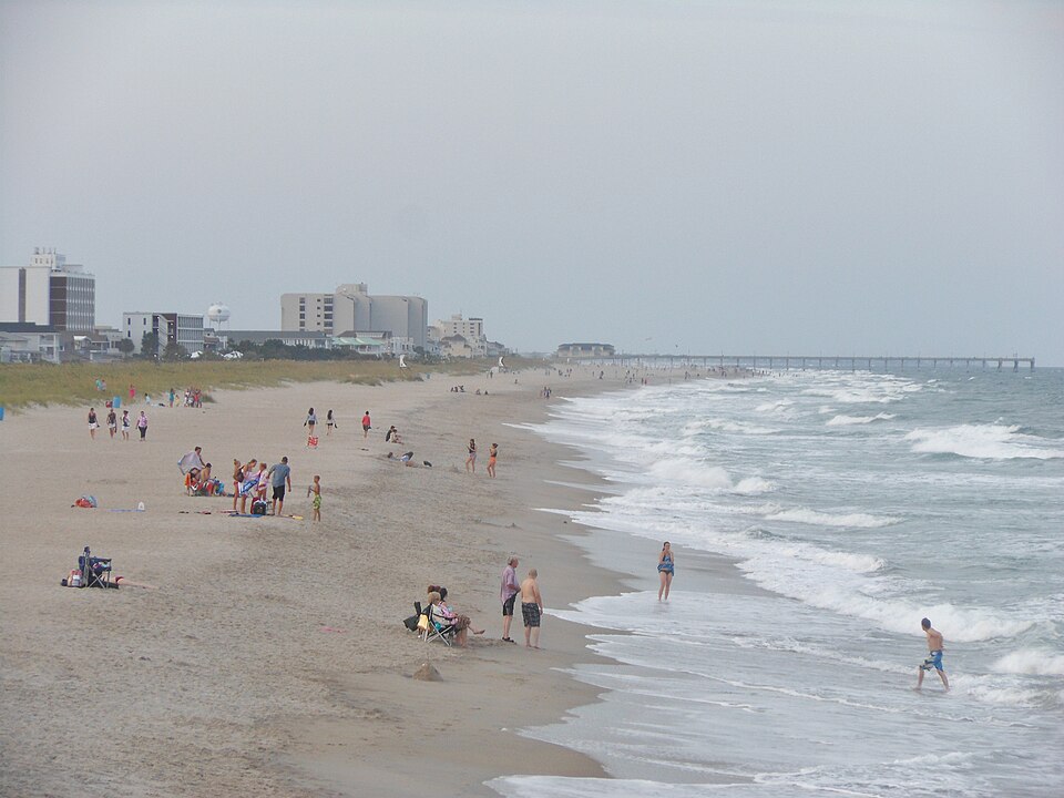 Beach access sign at Wrightsville Beach NC