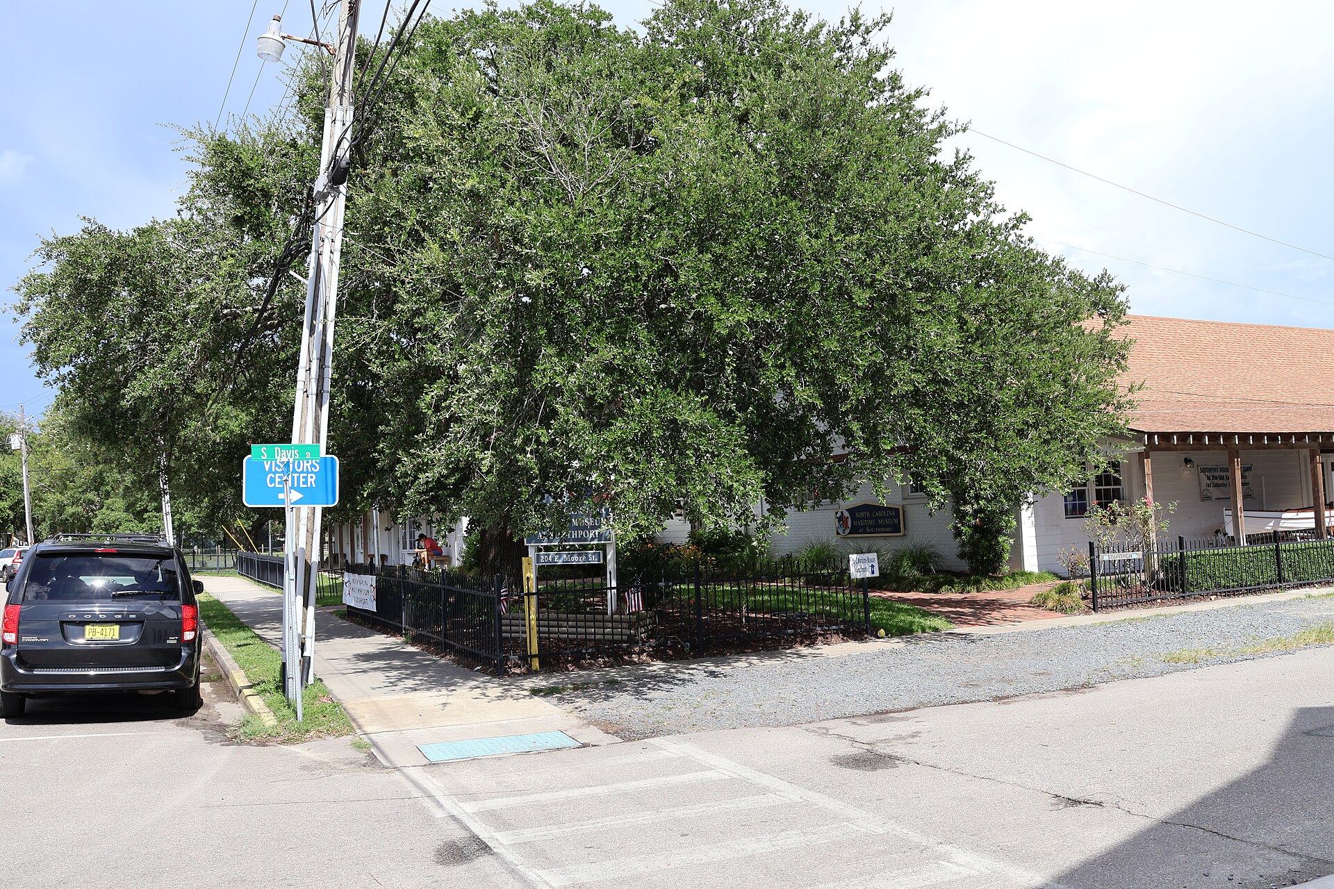 The North Carolina Maritime Museum at Southport at 204 East Moore Street under a large live oak
