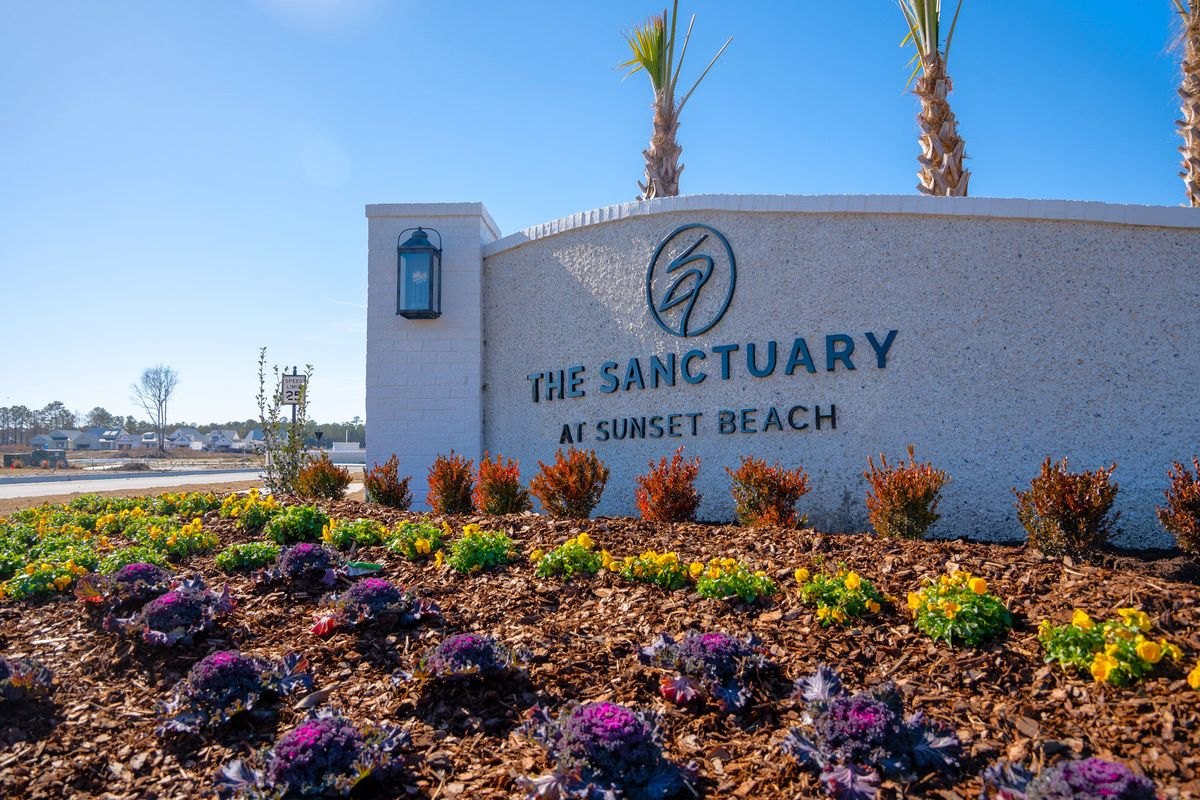 New construction homes at The Sanctuary at Sunset Beach on the mainland side of Sunset Beach, North Carolina