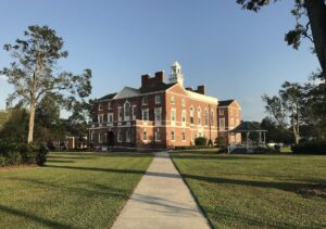 The Pender County Courthouse and its gazebo on Courthouse Square in Burgaw, North Carolina