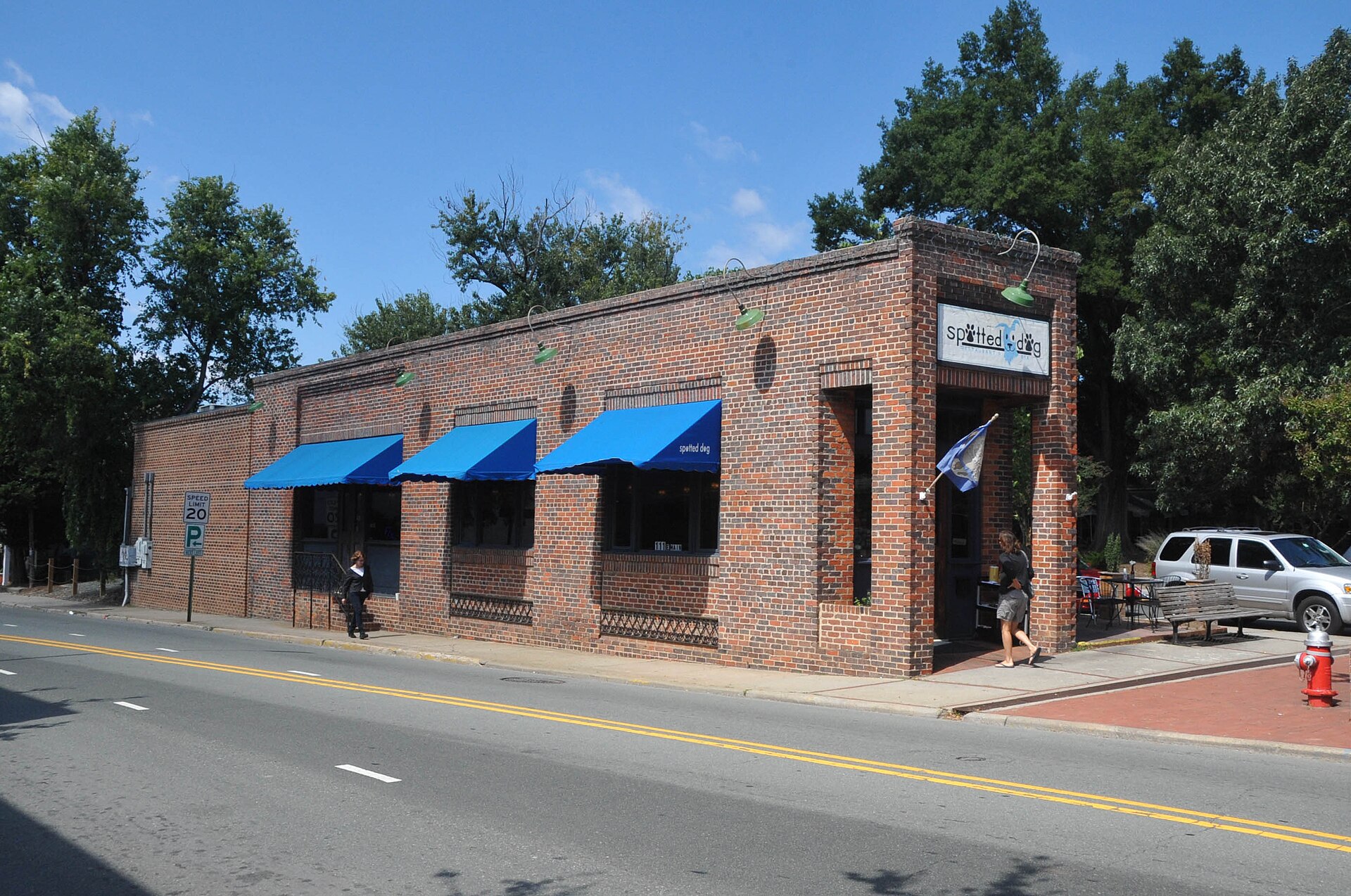 Shops and restaurants along East Main Street in Carrboro