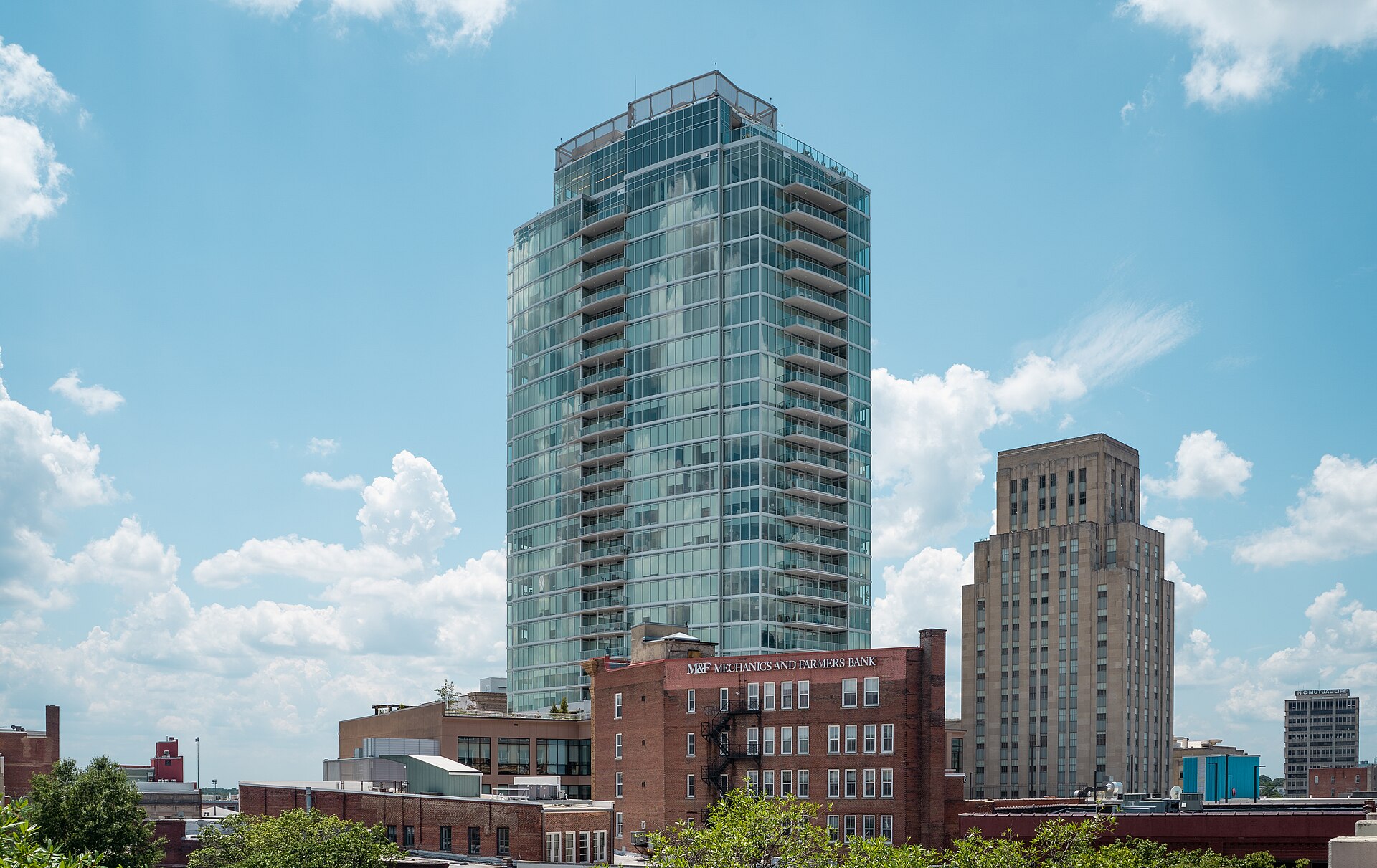 Brick warehouse loft condos in downtown Durham