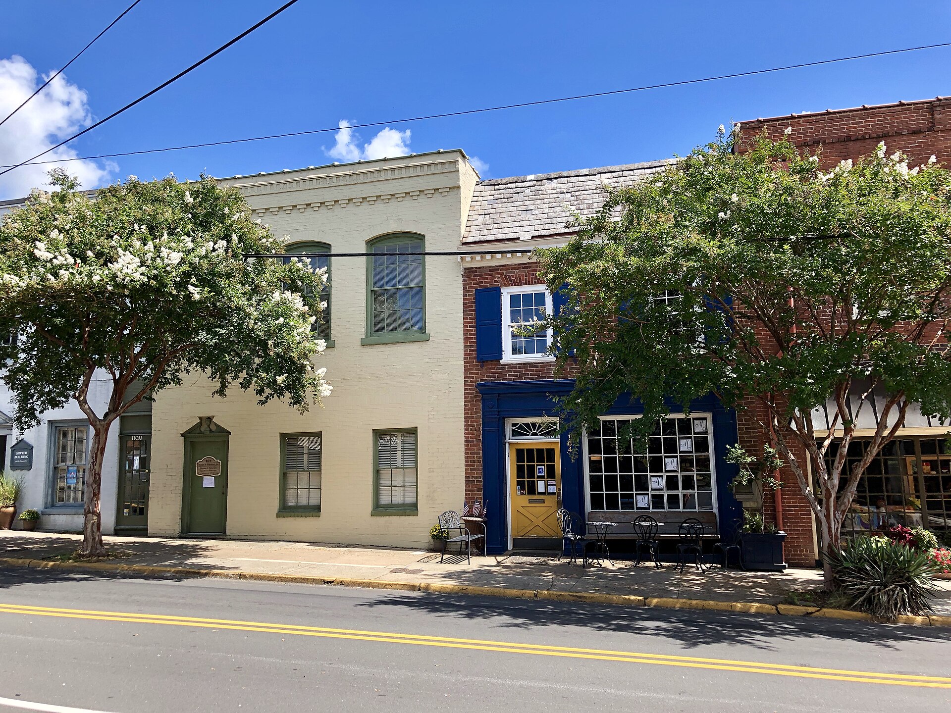 Historic storefronts along Churton Street in downtown Hillsborough