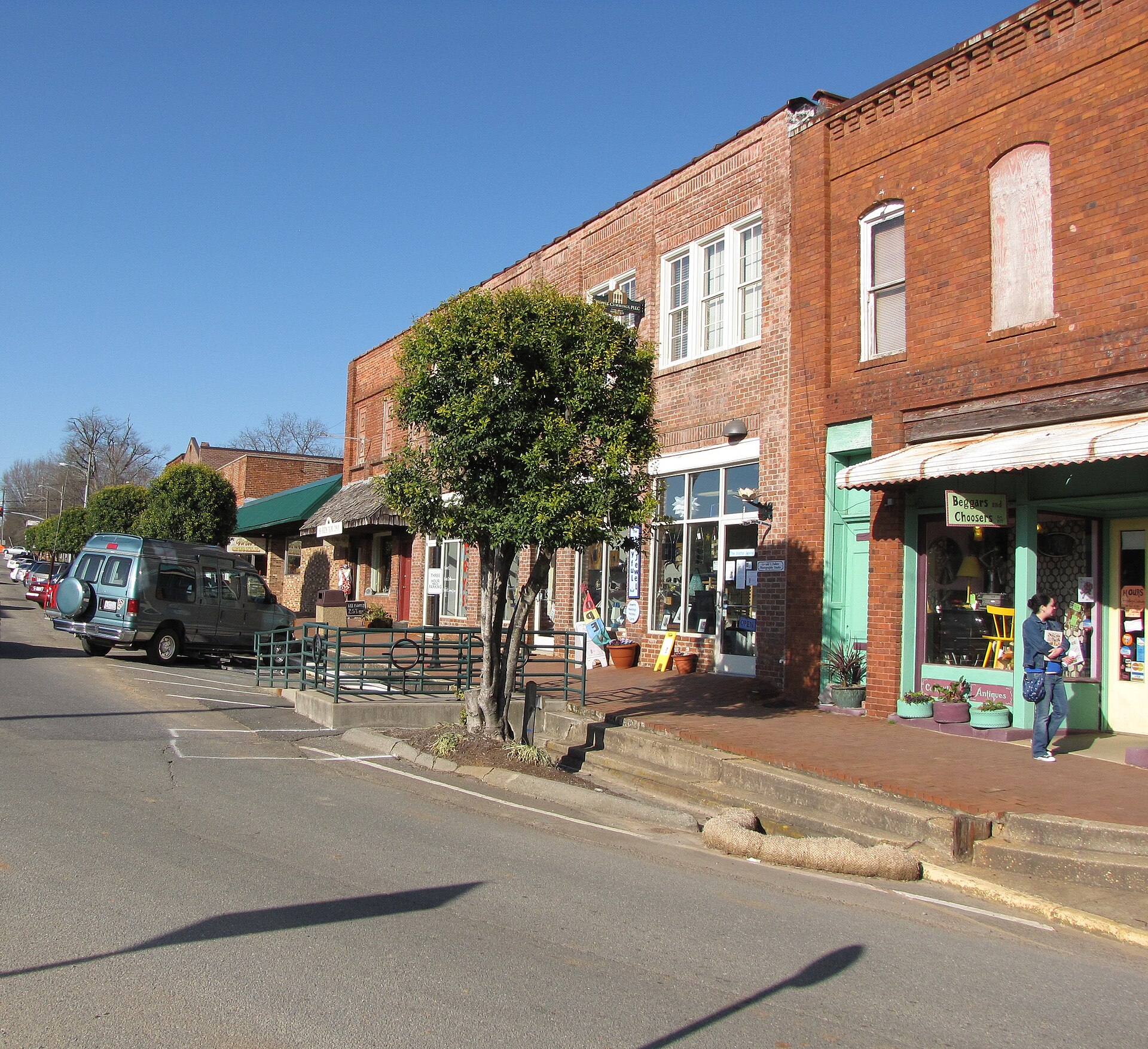 Shops along Hillsboro Street in downtown Pittsboro