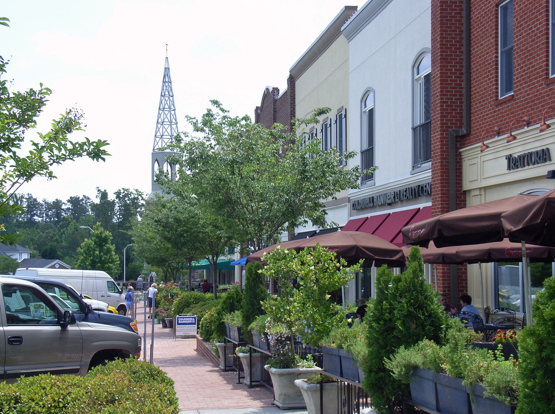 Shops and cafes at Southern Village in Chapel Hill