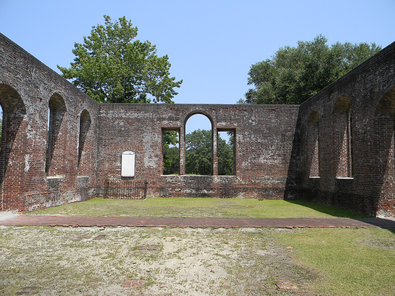 Brick ruins of St. Philip's Church at Brunswick Town / Fort Anderson State Historic Site in Winnabow, North Carolina